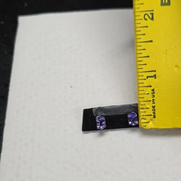 HOST PICK. 1ct Tanzanite Oval Sterling Silver Stud Earrings. 7mmx5mm - Picture 3 of 5